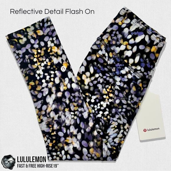 LULULEMON FAST & FREE HIGH-RISE 19” IN METROPOLIS GLOW WOMEN’S SIZE 2 LEGGINGS - Picture 12 of 16